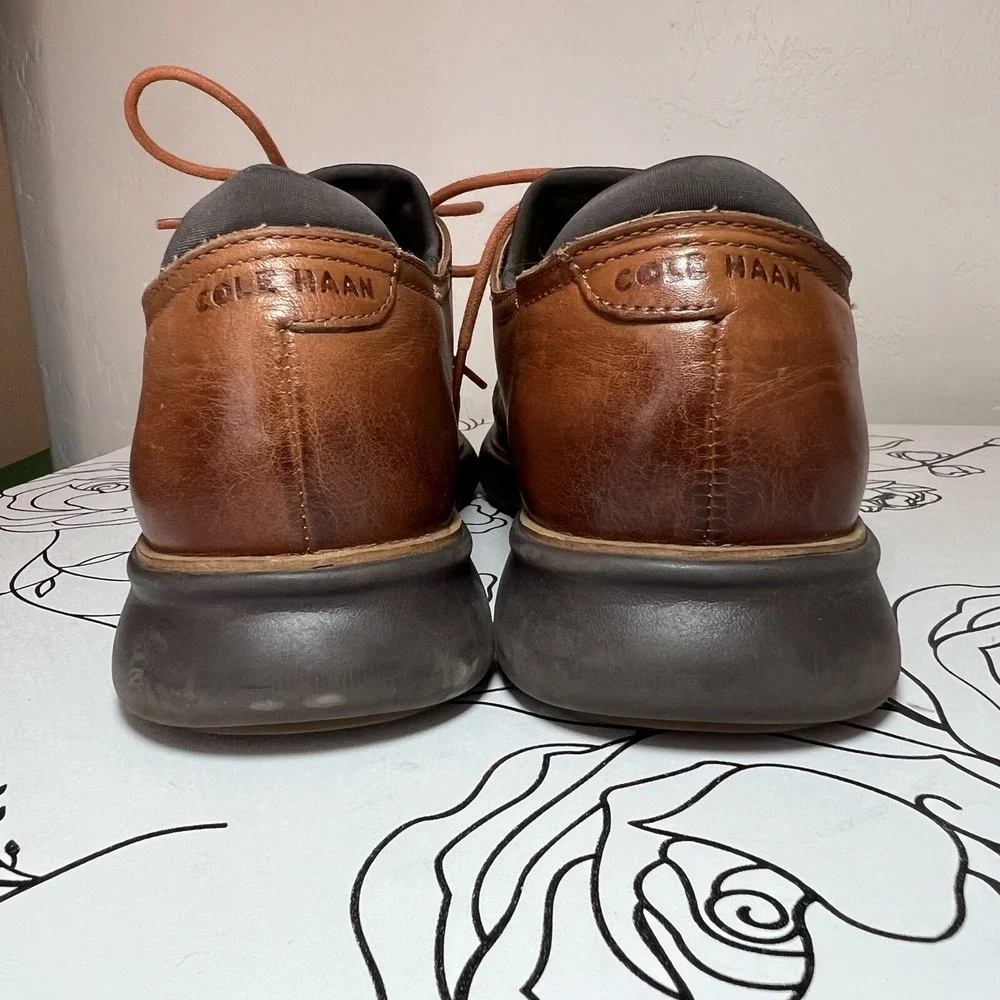 Cole Haan 2 Zerogrand Dress Shoe LSR Wing British Tan/Java Oxford Men's Size 8 M